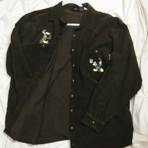 Vintage Disney Mickey and Goofy Button Up (XL)